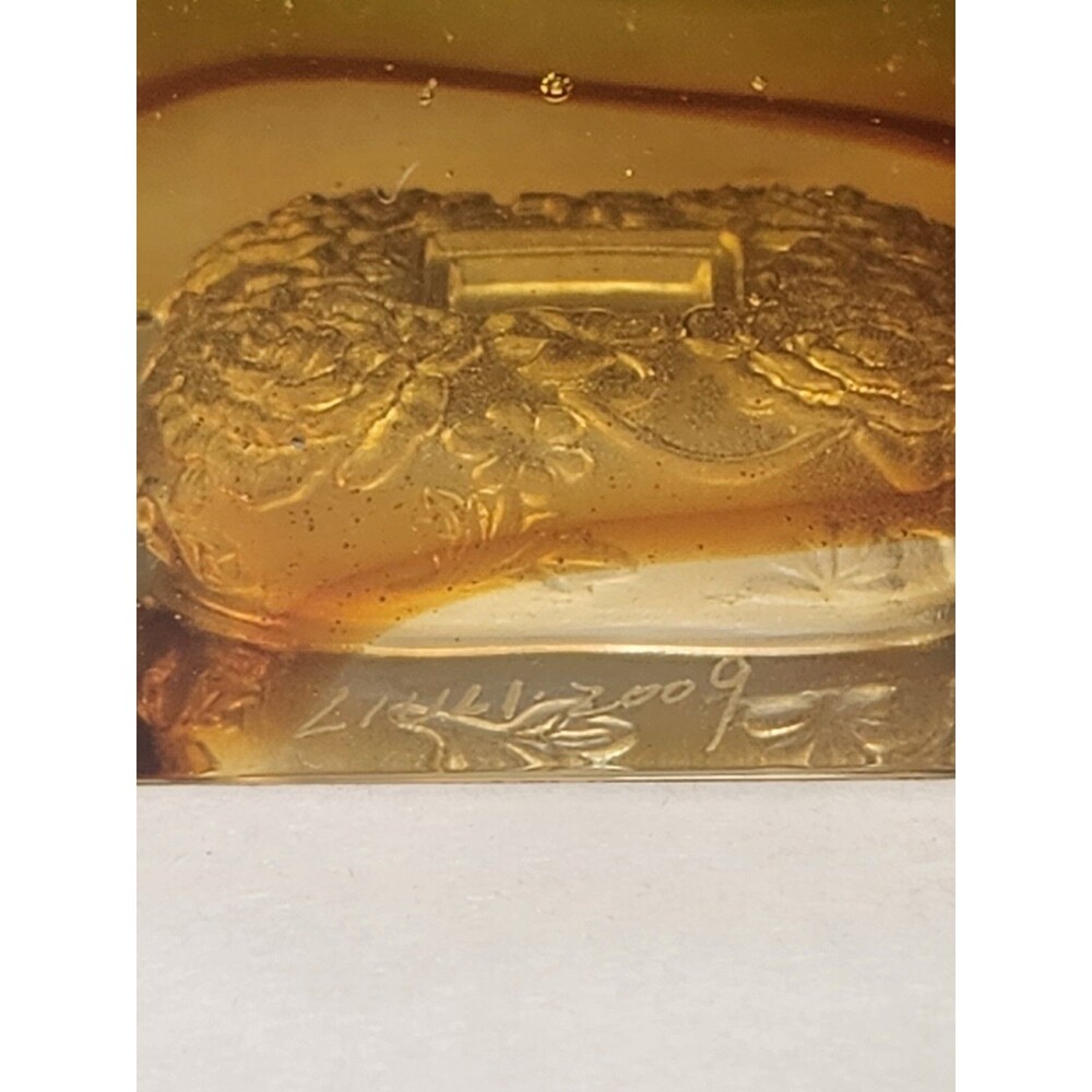 Liuli Crystal Glass Paperweight Complete Magnificence Signed Pate De Verre - Picture 13 of 16